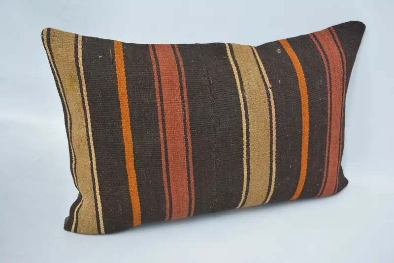 Pillow Case, Kilim Pillow, 16x24 Brown Pillow Cover, Gift Pillow, Pillow for Sofa, Oriental Cushion, Bohemian Cushion Cushion Case - 3