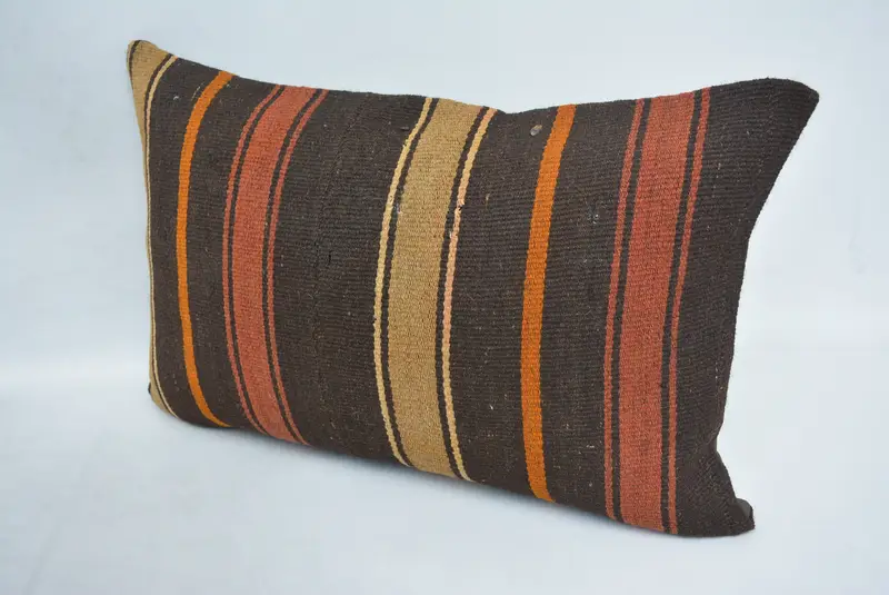 Pillow Case, Kilim Pillow, 16x24 Brown Pillow Cover, Gift Pillow, Pillow for Sofa, Oriental Cushion, Bohemian Cushion Cushion Case - 4
