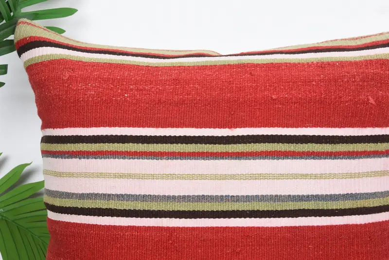 20x20 Red Cushion Cover, Cushion Cover, Handmade Kilim Cushion, Turkish Pillow, Decorative Throw Cushion Case, Vintage Kilim Throw Pillow - 2