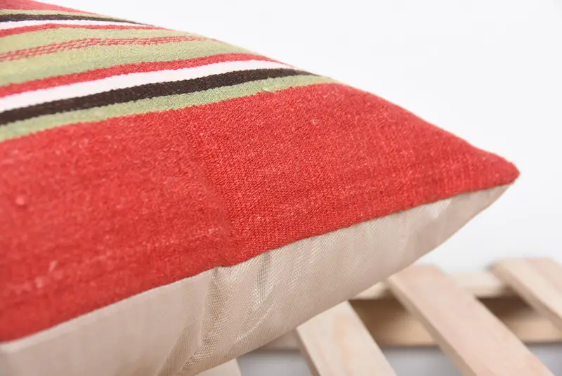 20x20 Red Cushion Cover, Cushion Cover, Handmade Kilim Cushion, Turkish Pillow, Decorative Throw Cushion Case, Vintage Kilim Throw Pillow - 7