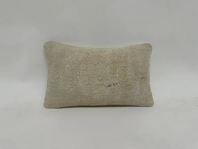 Boho Pillow, 12x20 White Pillow Sham, Ikat Pillow Cover, Kilim Cushion Sham, Pillow for Couch, Accent Throw Cushion Cover, Cushion Case - 1