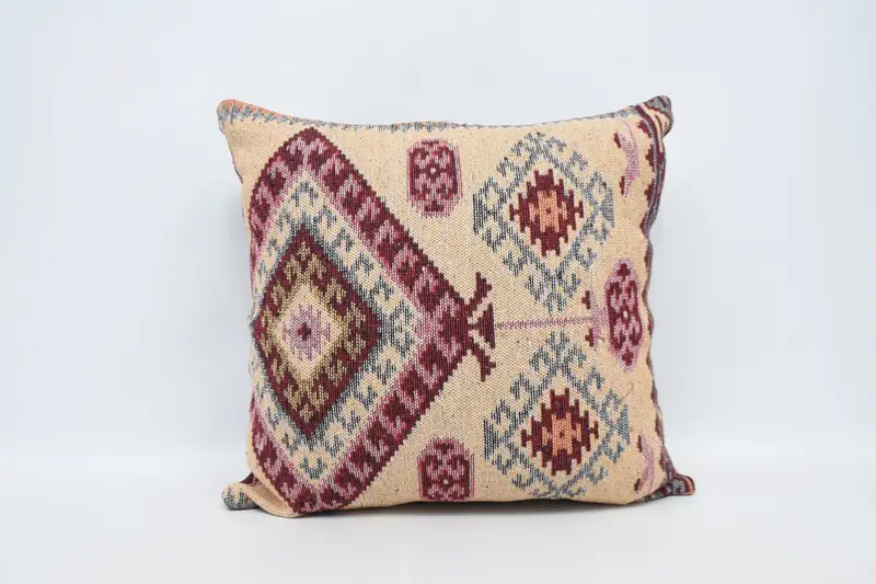 28x28 Red Pillow, Seat Pillow Sham, Kilim Cushion Sham, Luxury Pillow Sham, Antique Pillows, Kilim Pillow, Cushion Case, Rustic Cushion Cover - 6