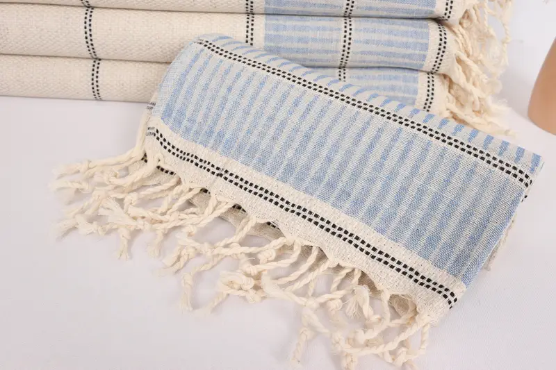 Decorative Towel, Bridal Gifts, Bridal Shower Gift, Personalized Gifts, Personalized Dish Towel, Turkish Tea Towel, 40x20 Linen Striped Towel - 4
