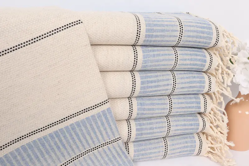 Decorative Towel, Bridal Gifts, Bridal Shower Gift, Personalized Gifts, Personalized Dish Towel, Turkish Tea Towel, 40x20 Linen Striped Towel - 1