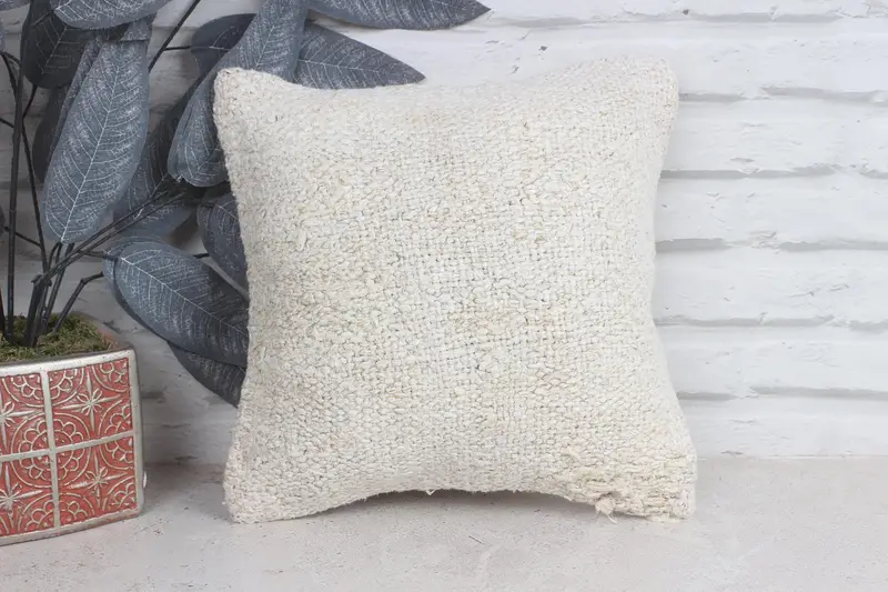 Pillow for Couch, Chair Pillow Cover, 12x12 Beige Cushion, Vintage Pillow, Interior Designer Pillow, Outdoor Throw Cushion Case, Pillow Case - 1