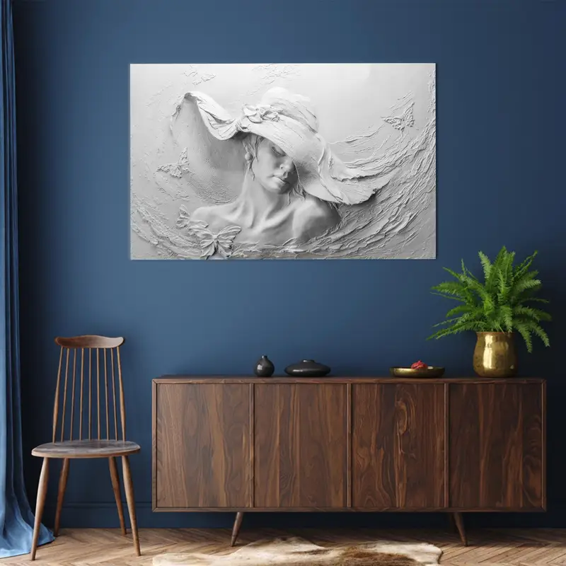 3D Stereoscopic, Sculptural Beauty Woman, Abstract Woman, Woman Canvas Art, Trendy Wall Decor, Modern Woman Art, Home Decor Art - 1