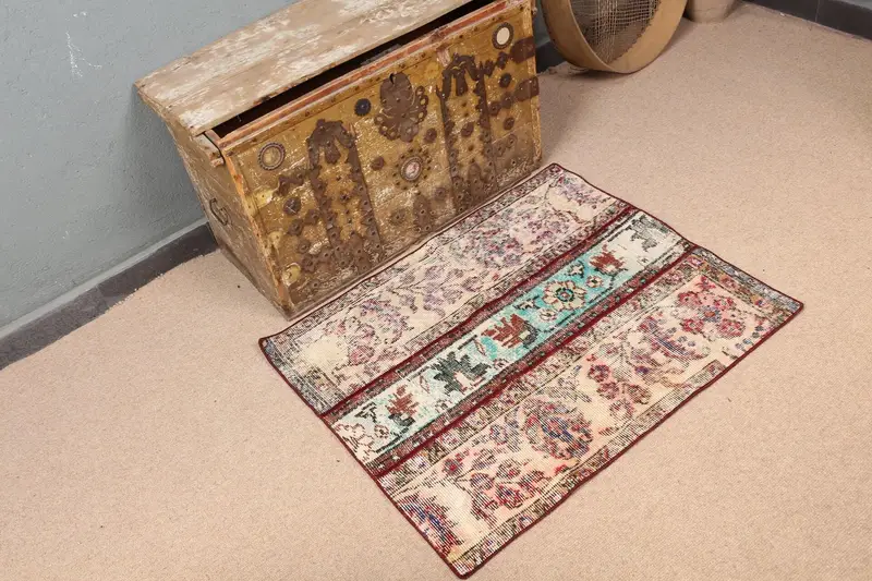 鮮やかなオレンジ ラグ、南西部模様 2.5x3 フィート