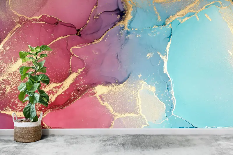 Sofistike Dekor için Zarif Baskılı Lüks Mermer Duvar Kağıdı