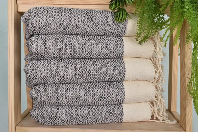 Diamond Hand Towel Lilac Organic Cotton/Linen, 20x40 inches