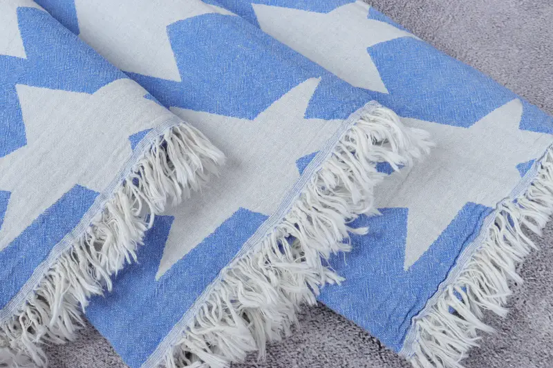 Custom Gift, Travel Towel, 68x36 Cotton Star Design Towel, Sand-Resistant Peshtemal, Wedding Gift Ideas, Custom Wedding Gift, Gift For Him - 6