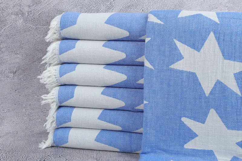 Custom Gift, Travel Towel, 68x36 Cotton Star Design Towel, Sand-Resistant Peshtemal, Wedding Gift Ideas, Custom Wedding Gift, Gift For Him - 2