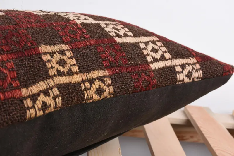 Vintage Pillow, Luxury Pillow Cover, Throw Kilim Pillow, 12x24 Red Pillow Cover, Pillow Sham, Tribal Pillow, Antique Pillows, Indoor Cushion Case - 7