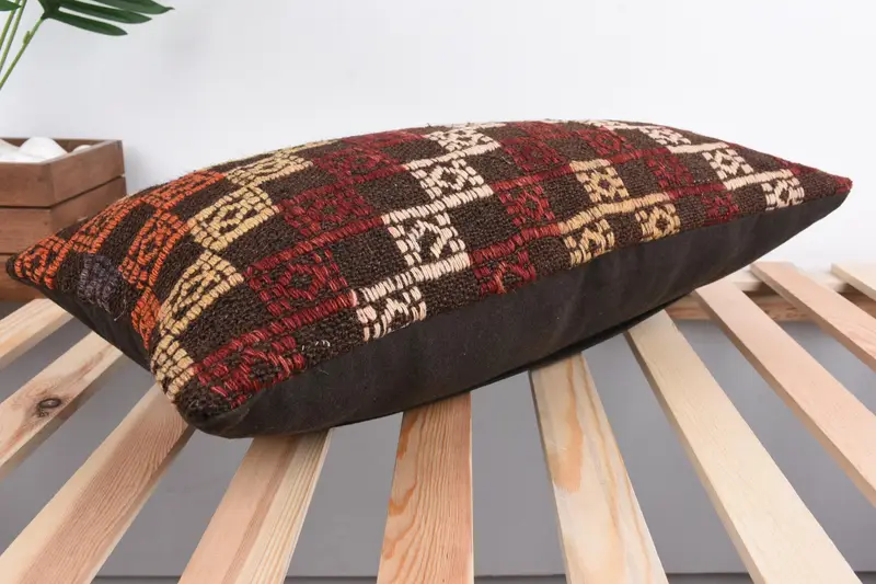 Vintage Pillow, Luxury Pillow Cover, Throw Kilim Pillow, 12x24 Red Pillow Cover, Pillow Sham, Tribal Pillow, Antique Pillows, Indoor Cushion Case - 6
