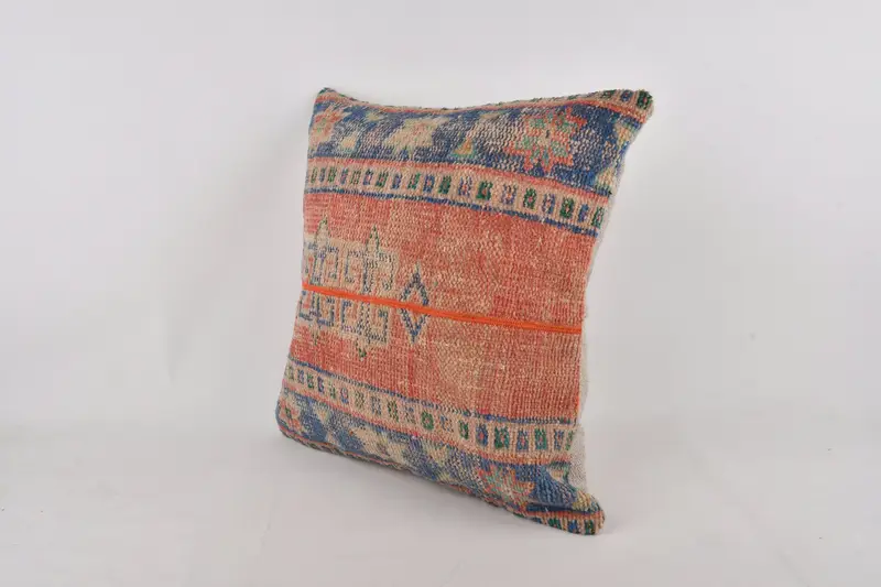 Pillow Sham, Personalized Gift Pillow Pillow Cover, Boho Pillow Sham Cover, Pillow for Couch, 24x24 Red Cushion, Handmade Kilim Cushion - 3