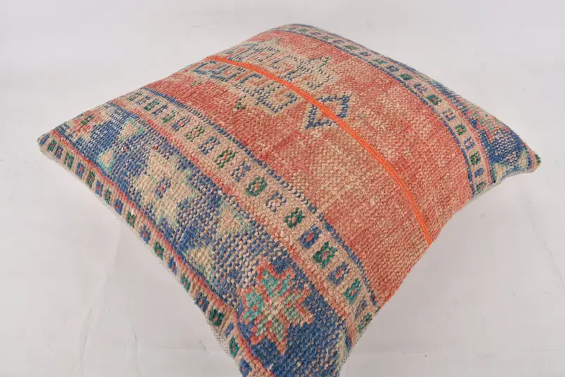 Pillow Sham, Personalized Gift Pillow Pillow Cover, Boho Pillow Sham Cover, Pillow for Couch, 24x24 Red Cushion, Handmade Kilim Cushion - 6