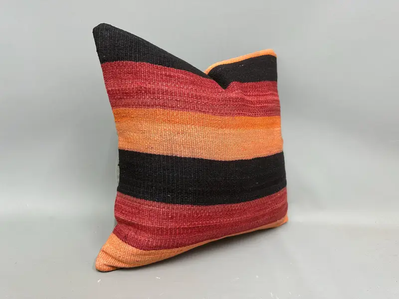 20x20 Brown Pillow, Boho Pillow, Comfy Throw Pillow Sham, Aesthetic Pillow Case, Boho Pillow Sham Cover, Pillow, Ethnical Kilim Rug Pillow - 2