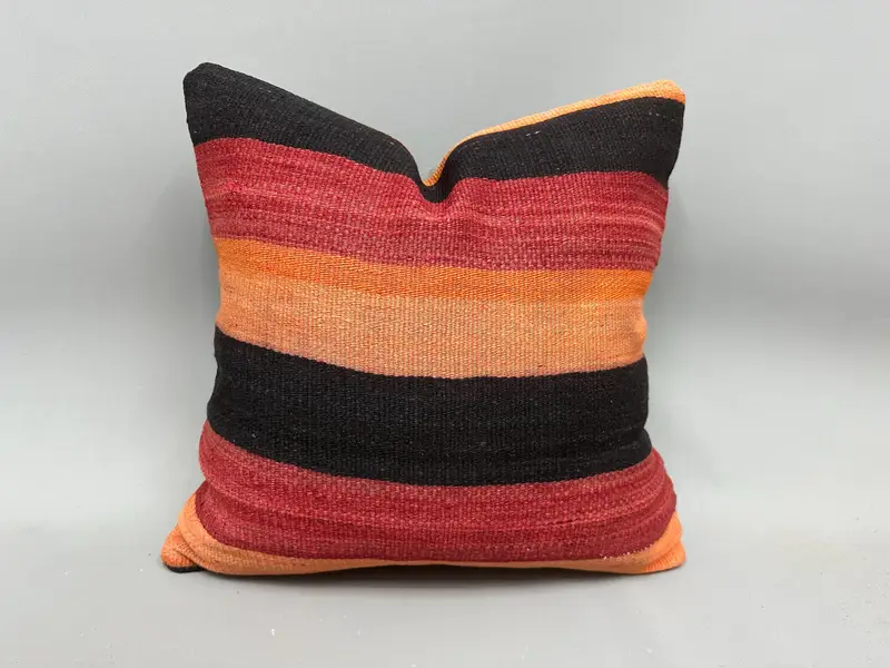 20x20 Brown Pillow, Boho Pillow, Comfy Throw Pillow Sham, Aesthetic Pillow Case, Boho Pillow Sham Cover, Pillow, Ethnical Kilim Rug Pillow - 1