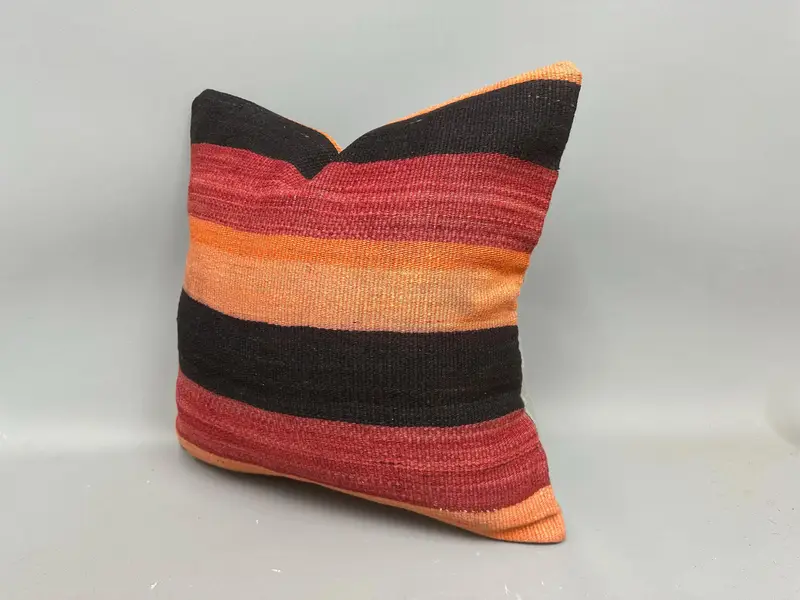 20x20 Brown Pillow, Boho Pillow, Comfy Throw Pillow Sham, Aesthetic Pillow Case, Boho Pillow Sham Cover, Pillow, Ethnical Kilim Rug Pillow - 3