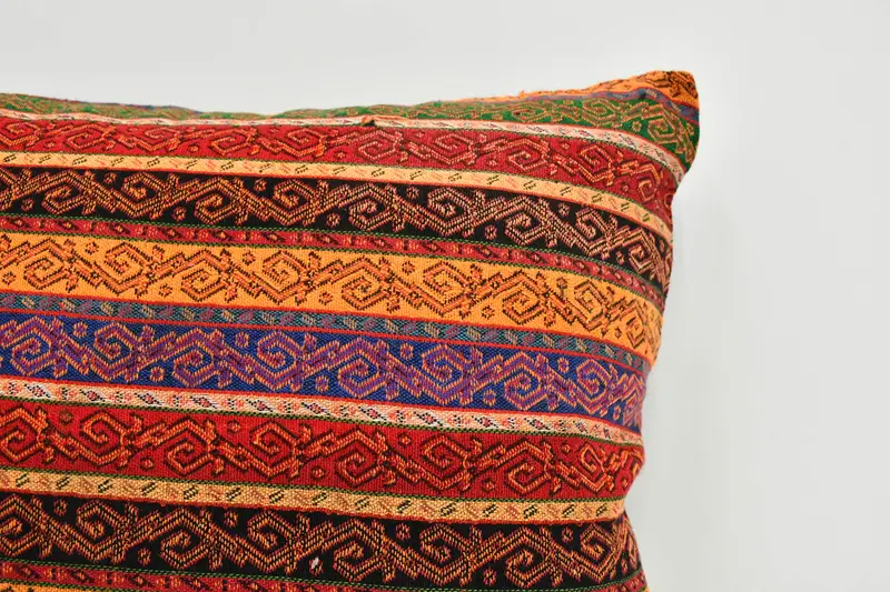 Throw Kilim Pillow, Pillow Cover, 20x20 Rainbow Cushion, Bolster Throw Pillow Cover, Anatolian Pillow, Antique Pillows, Kilim Pillow - 2