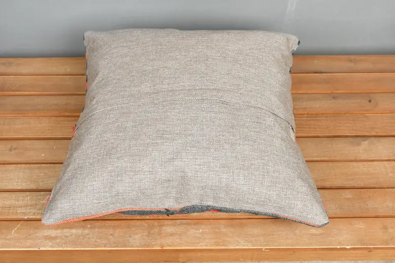 Kilim Cushion Sham, Vintage Throw Pillow Sham, Pillow for Couch, Knitted Pillow, Vintage Pillow, 18x18 Red Pillow Cover, Cushion Case - 5