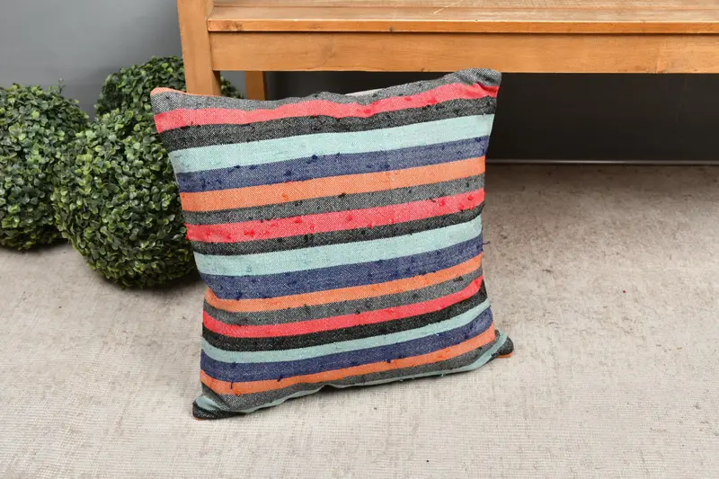 Kilim Cushion Sham, Vintage Throw Pillow Sham, Pillow for Couch, Knitted Pillow, Vintage Pillow, 18x18 Red Pillow Cover, Cushion Case - 7