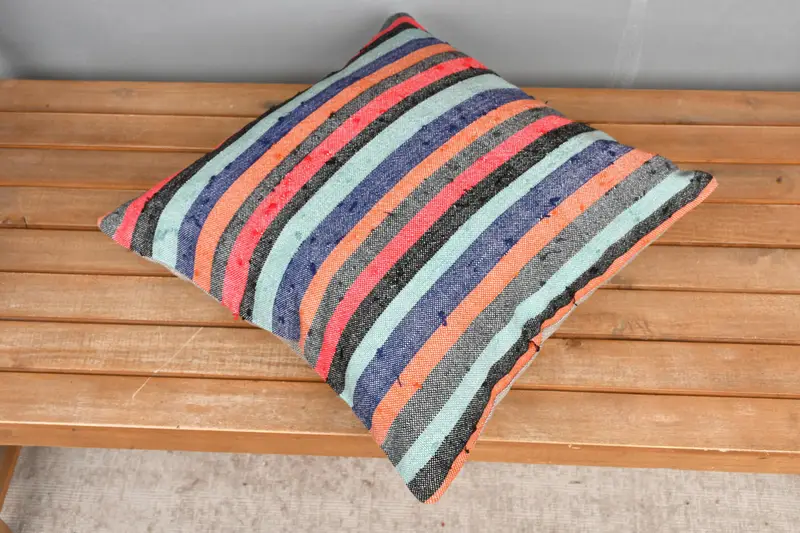 Kilim Cushion Sham, Vintage Throw Pillow Sham, Pillow for Couch, Knitted Pillow, Vintage Pillow, 18x18 Red Pillow Cover, Cushion Case - 2