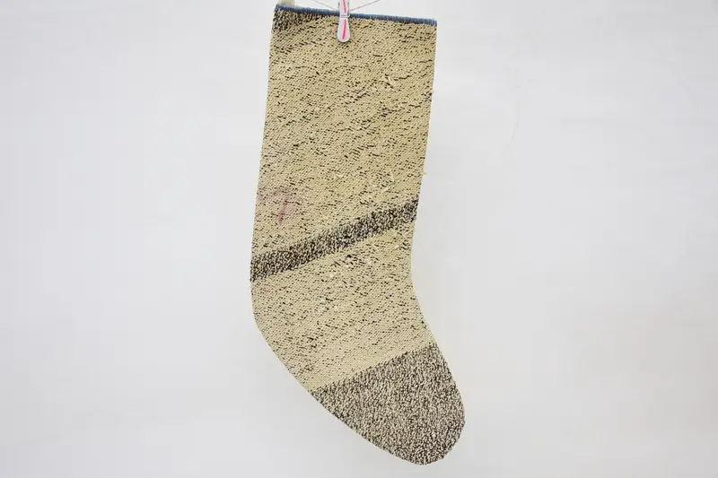 Brauner und beige Weihnachtsstrumpf, festlicher Weihnachtsstrumpf