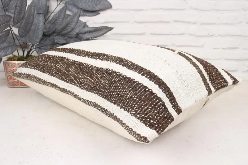 16x24 White Pillow Sham, Rustic Cushion Cover, Kilim Pillow Cover, Ethnical Kilim Rug Pillow, Boho Pillow Sham Cover, Pillow Cover - 6