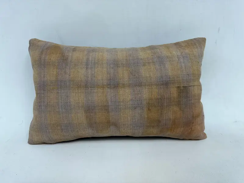 Kilim Pillow, Pillow for Sofa, Cushion Case, Vintage Kilim Throw Pillow, 12x20 Beige Cushion Case, Accent Pillow Case, Muted Pillow - 1