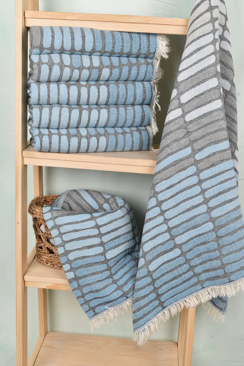 Baby Boy Gift, Best Friend Wedding Gift, Organic towel, Cotton towel, Bridesmaid Towel, Fouta towel, 70x40 Cotton Asymmetric Design Towel - 4