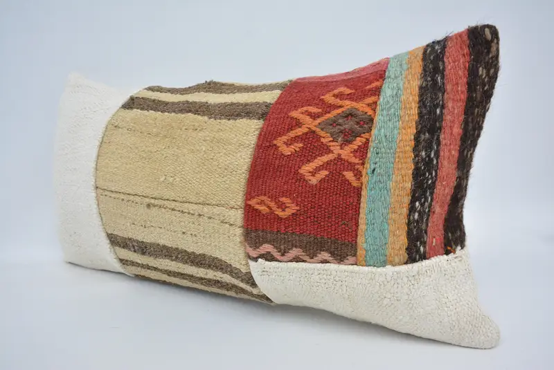 12x24 Beige Pillow, Interior Designer Pillow, Ethnical Kilim Rug Pillow, Pillow Sham, Outdoor Throw Pillow Case, Vintage Kilim Pillow - 4