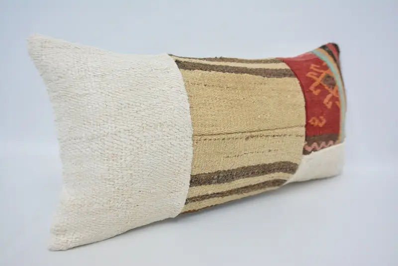 12x24 Beige Pillow, Interior Designer Pillow, Ethnical Kilim Rug Pillow, Pillow Sham, Outdoor Throw Pillow Case, Vintage Kilim Pillow - 3
