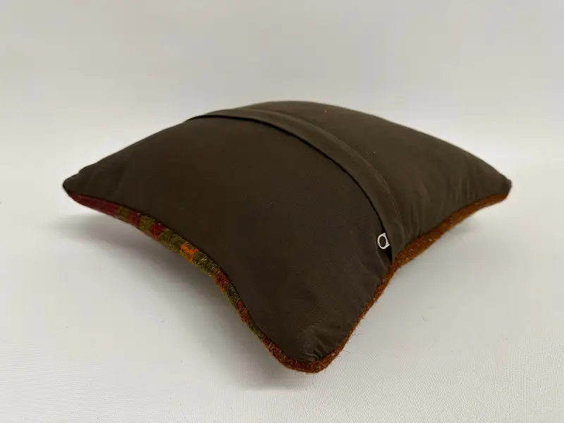Kilim Pillow Cover, 12x12 Red Cushion, Authentic Pillow, Kilim Rug Pillow Cover, Pillow Sham, Boho Pillow Sham Cover, Turkish Pillow, Seat Cushion - 7