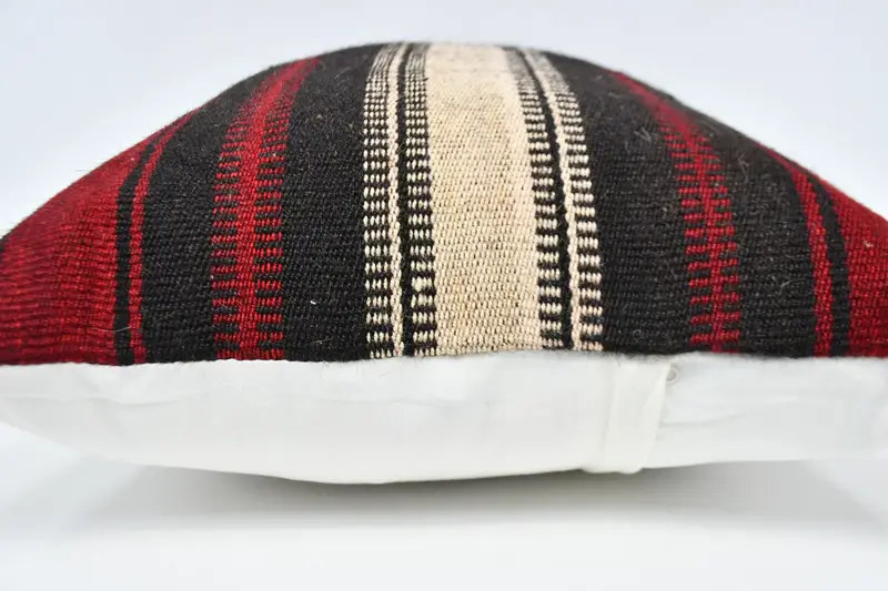 Turkish Kilim Pillow, Cushion, Ethnical Kilim Rug Pillow, Vintage Kilim Throw Pillow, 20x28 Red Pillow, Pattern Throw Cushion, Turkish Bench Pillow - 5