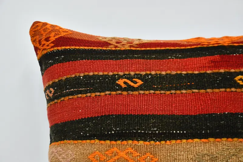 Pillow Cover, Turkish Rugs Cushion Case, Vintage Kilim Throw Pillow, 24x24 Red Pillow Sham, Rustic Pillow, Kilim Cushion Sham, Pillow for Couch - 2