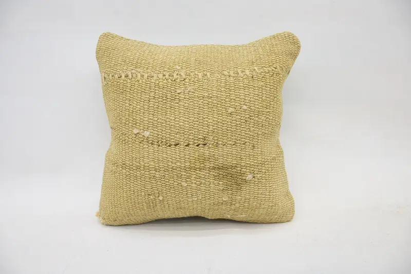 12x12 Beige Pillow, Boho Pillow, Pattern Throw Pillow Cover, Antique Pillows, Pillow, Vintage Kilim Throw Pillow - 1