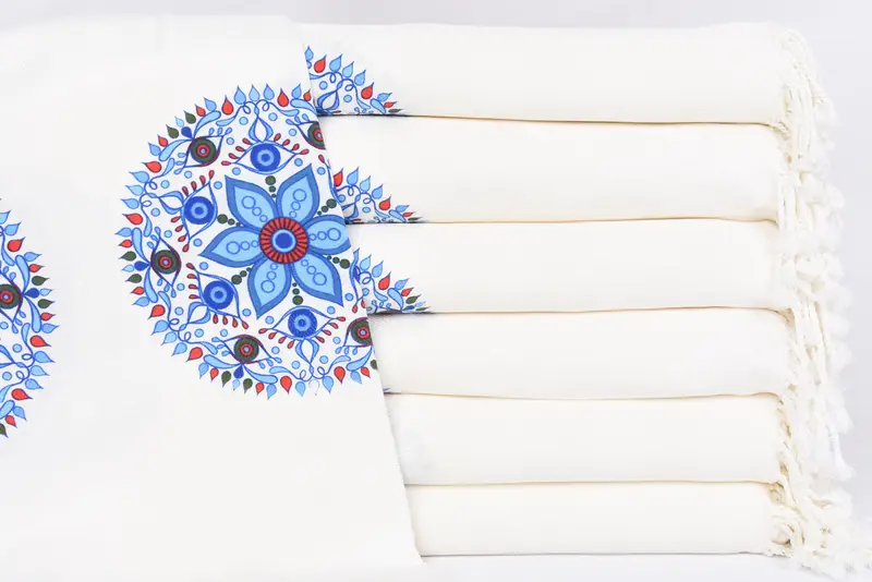Turkish beach towel, Wedding Shower Gift, Personalized Gifts, Bridal Shower Favors, 70x40 Cotton Floral Patterned Towel, Turkish Towel Set - 2