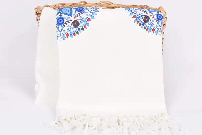 Turkish beach towel, Wedding Shower Gift, Personalized Gifts, Bridal Shower Favors, 70x40 Cotton Floral Patterned Towel, Turkish Towel Set - 6