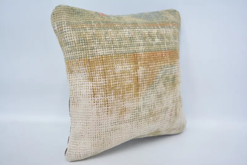 Pillow Cover, Turkish Pillow, 12x12 Orange Pillow Case, Oriental Pillow Sham, Kilim Cushion Sham, Boho Pillow Sham Cover, Christmas Cushion - 3