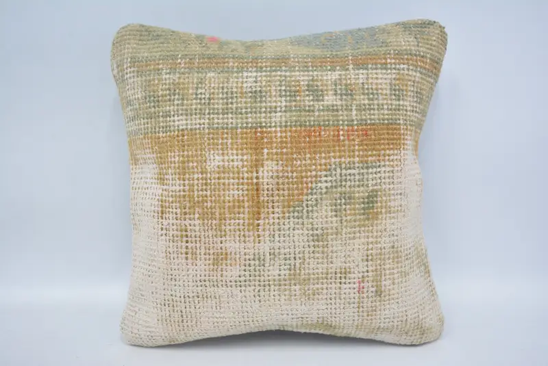 Pillow Cover, Turkish Pillow, 12x12 Orange Pillow Case, Oriental Pillow Sham, Kilim Cushion Sham, Boho Pillow Sham Cover, Christmas Cushion - 1