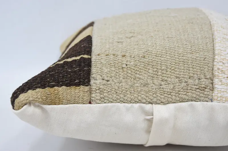 Bolster Throw Pillow Sham, Home Decor Pillow, Outdoor Bolster Pillow, 14x14 Beige Pillow Case, Cushion Cover, Pillow for Couch, Vintage Pillow - 5