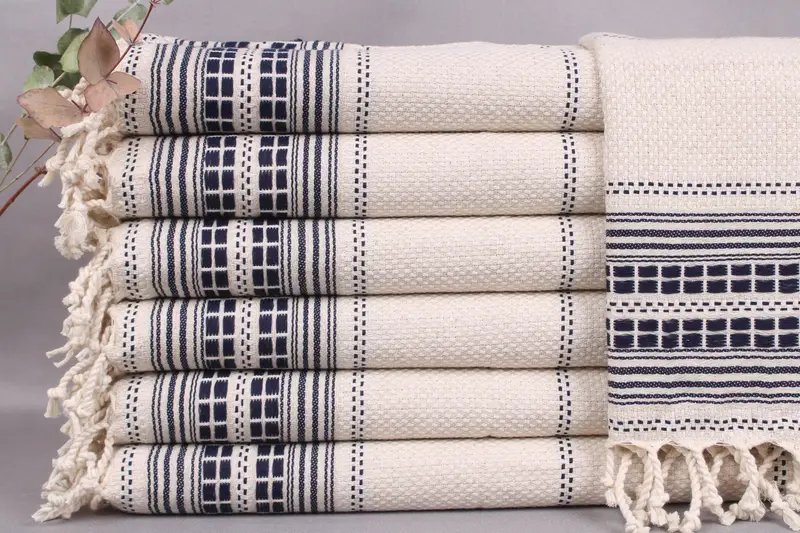Navy Monogram Tea Towel Turkish Cotton, 20x40 Inches, Subcategory: Wedding Gifts