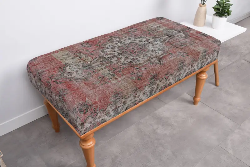 Solid Wood Frame Bench with Storage, Adjustable Height Bench