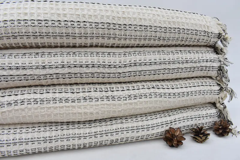 Christmas Gift Tags, 96x70 Cotton Striped Towel, Turkish Towel Beach Blanket, Custom Wedding Gifts, Bridal Shower Gift, Woven Throw Blanket - 1