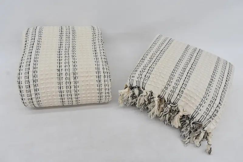 Christmas Gift Tags, 96x70 Cotton Striped Towel, Turkish Towel Beach Blanket, Custom Wedding Gifts, Bridal Shower Gift, Woven Throw Blanket - 6
