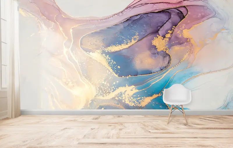 エレガントなプリント壁紙: モダンで豪華な大理石のデザイン