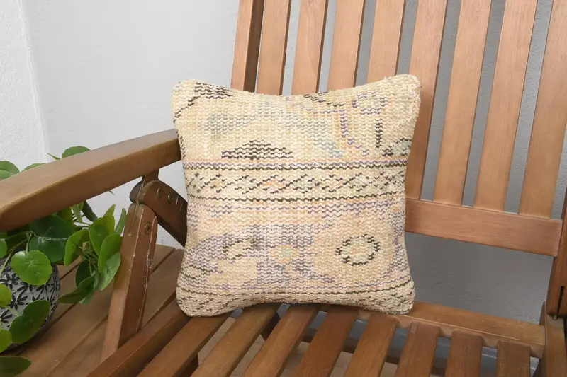 Throw Cushion Case, Antique 30x30 cm WovenBlue Cushion - 1