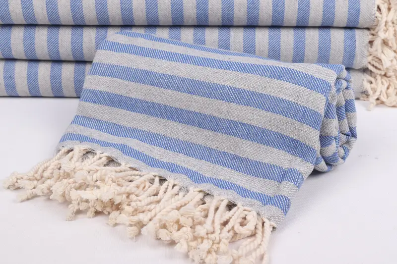 70x36 Cotton Striped Towel, First Wedding Anniversary Gift, Gifts For Him, Turkish Towel Set, Lightweight towel, Sand-free towel, Peshtemal - 4