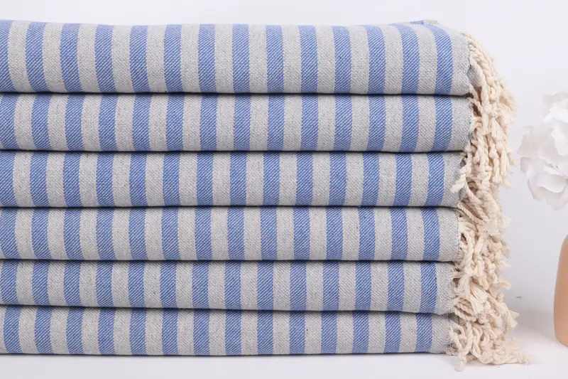 70x36 Cotton Striped Towel, First Wedding Anniversary Gift, Gifts For Him, Turkish Towel Set, Lightweight towel, Sand-free towel, Peshtemal - 3
