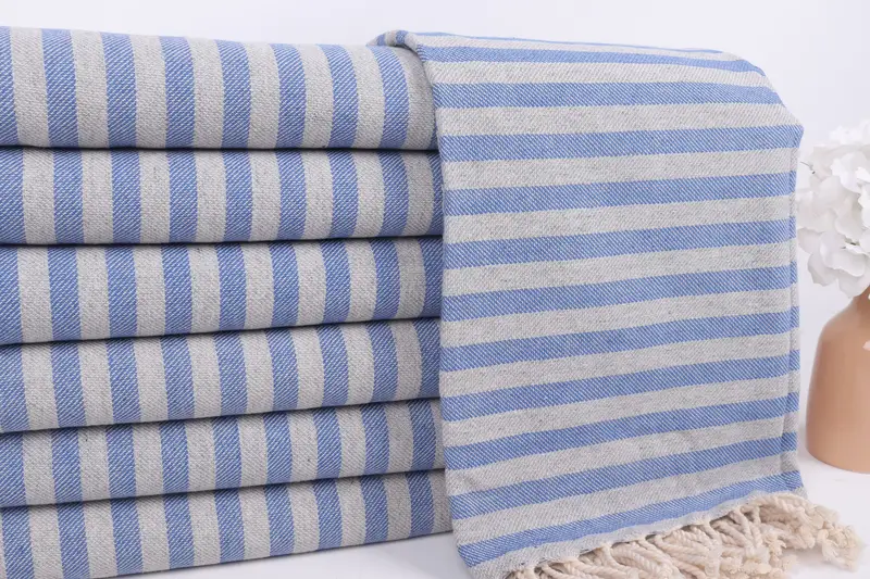 70x36 Cotton Striped Towel, First Wedding Anniversary Gift, Gifts For Him, Turkish Towel Set, Lightweight towel, Sand-free towel, Peshtemal - 2